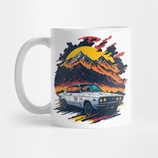 Old Car in mountain classic Mug